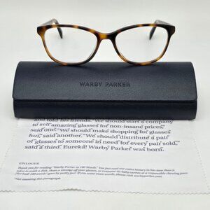 Warby Parker Daisy N 225 Oak Barrel Cat Eye Eyeglasses Frame w/ Case 50-15-140